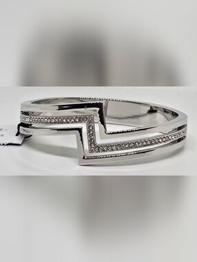 Express Silver Crystal Chevron Bracelet